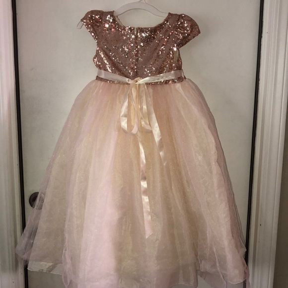 Rose Gold Sequins bodice & Tulle Dress - Picture 6 of 8